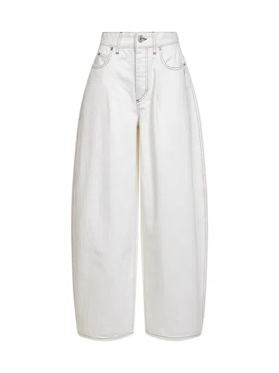 Jacquemus Ecru The Ovalo De-nîmes Denim Curved Jeans In White