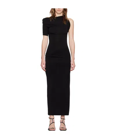 Jacquemus Short-sleeved Black Viscose Midi Dress