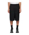 Jacquemus Elastic Waist Pinstripe Shorts In Black