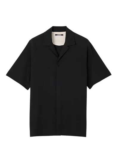 Jacquemus Elbow-length Sleeve Bowling Shirt In Black