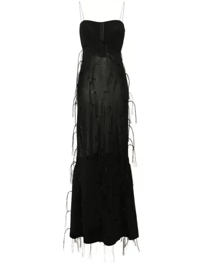 Jacquemus Elegant Black Fine Knit Maxi Dress For Women