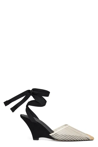 Jacquemus Elegant Shoes With Heel And Decorative Ribbon In Multi