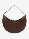 Jacquemus Le Calisso Rond Large Brown Shoulder Bag With Adjustable Strap And Embossed Logo In Leathe In Brown
