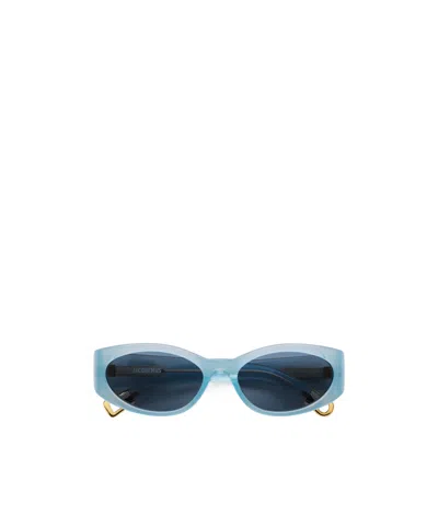 Jacquemus Elliptical Sunglasses In Blue