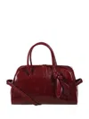 Jacquemus Vibrant Red Leather Handbag With Structured Silhouette In Burgundy
