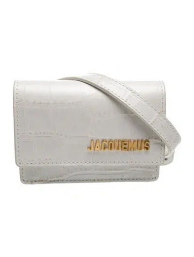 Pre-owned Jacquemus Embossed Leather La Ceinture Bello Mini In White