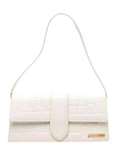 Pre-owned Jacquemus Embossed Leather Shoulder Bag In White
