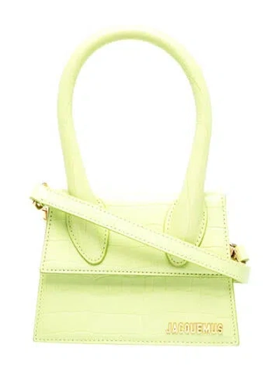 Pre-owned Jacquemus Embossed Leather Top Handle Bag In Green