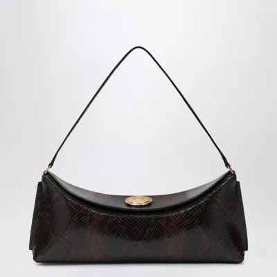 Jacquemus Embossed Python-effect Leather Ovalo Clutch Women In Brown