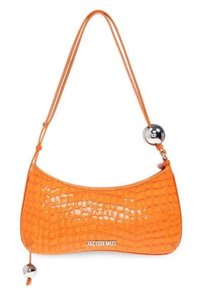 Jacquemus Embossed Shoulder Bag In Orange