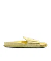 Jacquemus Croc-effect Leather Flat Sandals In Yellow