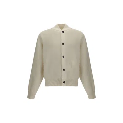 Jacquemus Soft Knit Cardigan Embroidered Detail In White