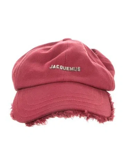 Pre-owned Jacquemus Embroidered Baseball Cap In Burgundy