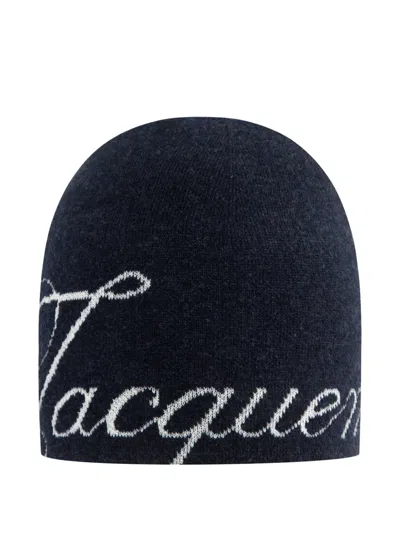 Jacquemus Embroidered Beanie Hat In Blue
