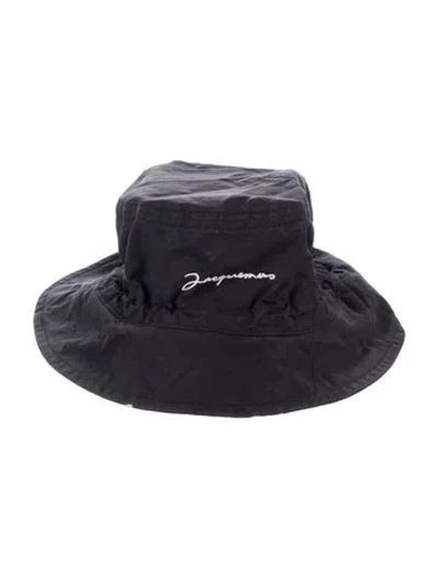Pre-owned Jacquemus Embroidered Bucket Hat In Black/white