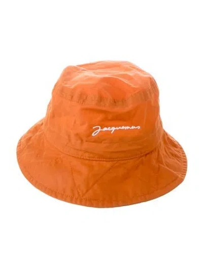 Pre-owned Jacquemus Embroidered Bucket Hat In Orange