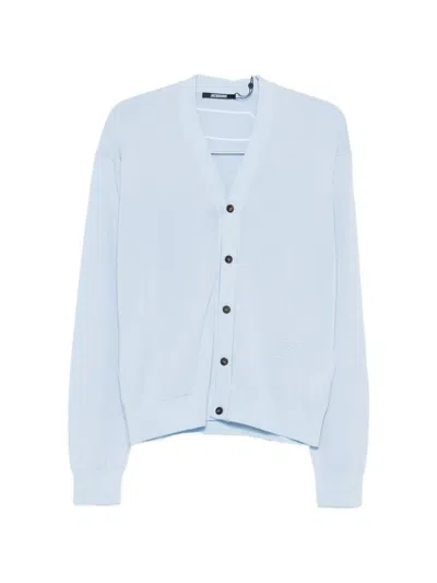 Jacquemus Embroidered Button Cardigan In Blue