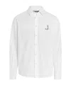 Jacquemus Embroidered Collared Long-sleeve Shirt In White