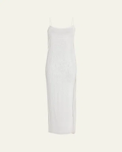Jacquemus Embroidered Cowl-back Maxi Dress In White