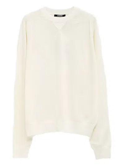 Jacquemus Embroidered-detail Crew Neck Jumper In Neutral