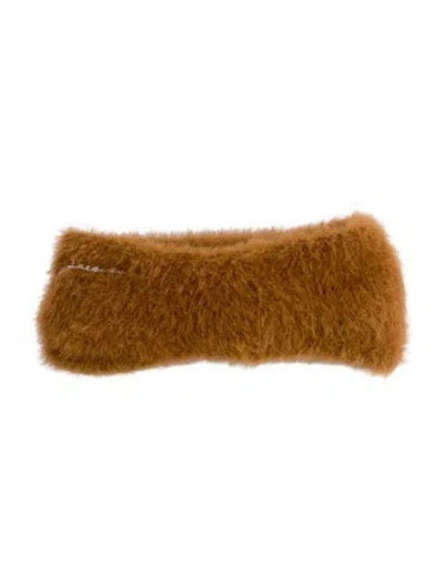 Pre-owned Jacquemus Embroidered Faux Fur Winter Headband In Neutral