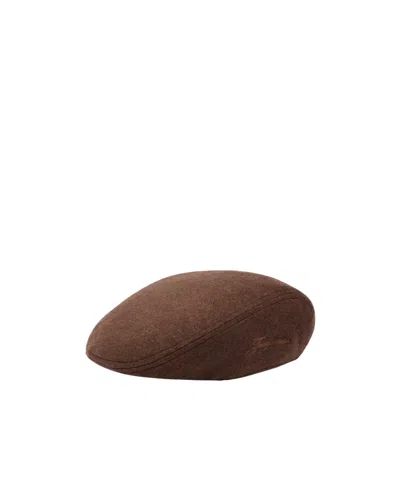 Jacquemus Embroidered Flat Beret In Brown
