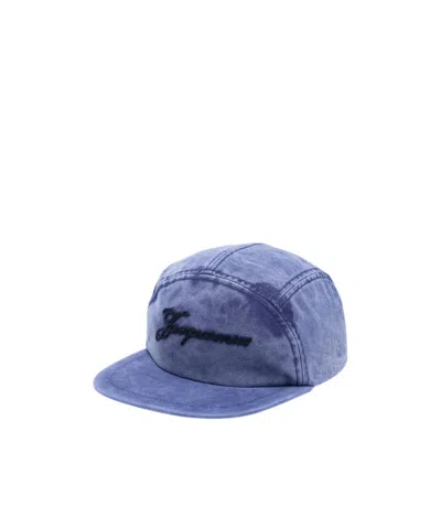 Jacquemus Embroidered Hat In Blue