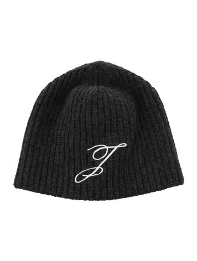 Pre-owned Jacquemus Embroidered Knit Beanie In Gray