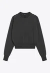 Jacquemus Sweater With Round Neck Brode In Merino Wool In Gray