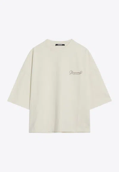 JACQUEMUS EMBROIDERED LOGO BOXY T-SHIRT
