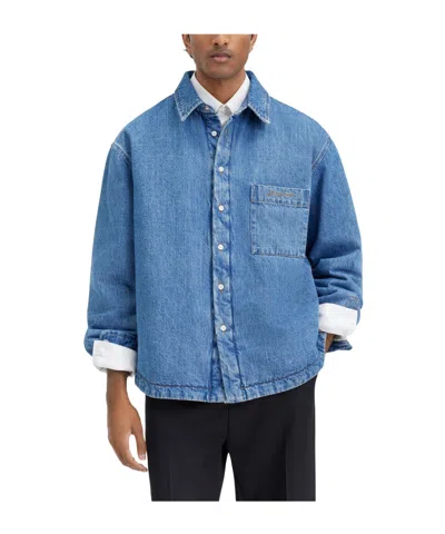 JACQUEMUS JACQUEMUS LOGO EMBROIDERED DENIM SHIRT
