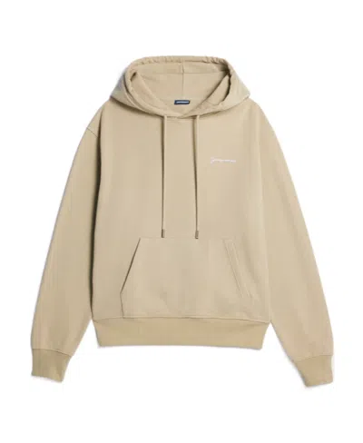 Jacquemus Embroidered Logo Hoodie In Nude