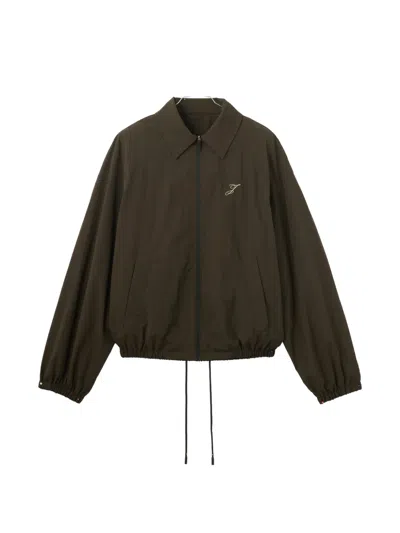 Jacquemus Embroidered-logo Jacket In Gray