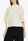 Jacquemus Embroidered Logo Oversized T-shirt In White