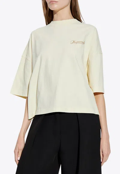 Jacquemus Embroidered Logo Oversized T-shirt In White