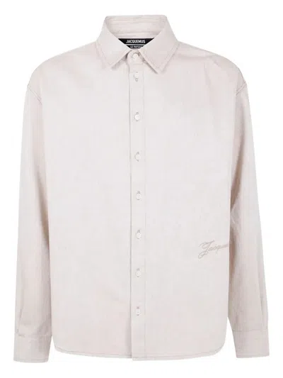 Jacquemus Simon Denim Shirt Long Sleeves In Neutral