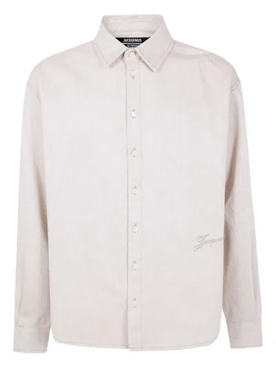 Jacquemus Simon Denim Shirt Long Sleeves In Neutral