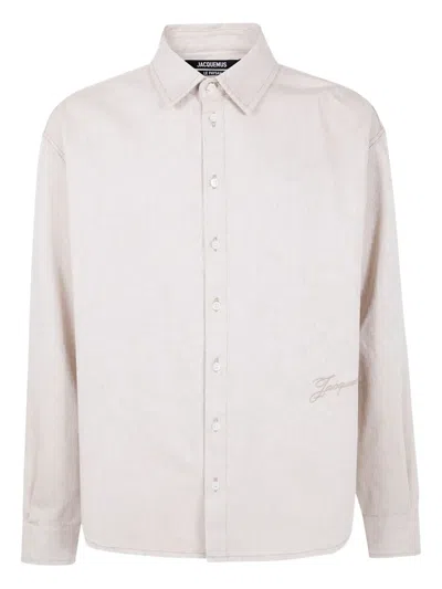 Jacquemus Simon Denim Shirt Long Sleeves In Neutral