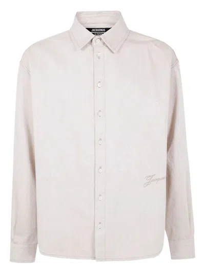 Jacquemus Simon Denim Shirt Long Sleeves In Neutral