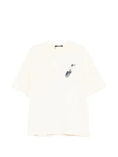 Jacquemus Graphic Print Crew Neck Short Sleeve T-shirt In White
