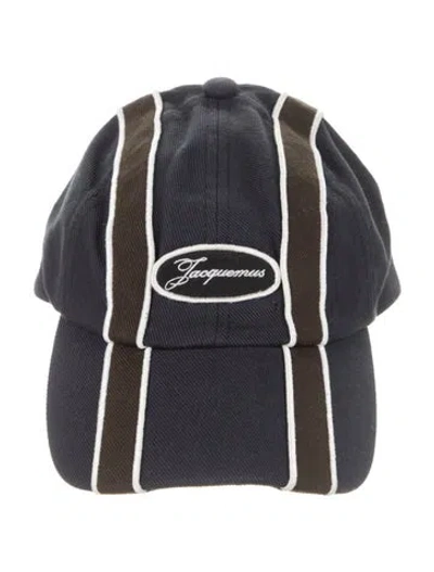 Pre-owned Jacquemus Embroidered Striped Baseball Hat In Blue
