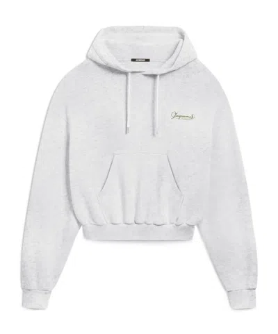 Jacquemus Embroidery Hoodie In White