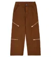Jacquemus Enfant Le Cargo Marrone Cotton Cargo Pants In Brown