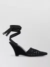 Jacquemus Les Espadrilles 80 Macramé Wedge Sandals In Black