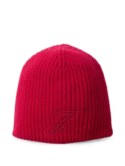 Jacquemus Espiral Ribbed Beanie In Red