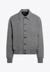 Jacquemus Mens Grey Feltro Pointed-collar Wool Bomber Jacket In Gray
