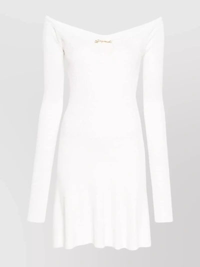 Jacquemus La Robe Ribbed Minidress In White