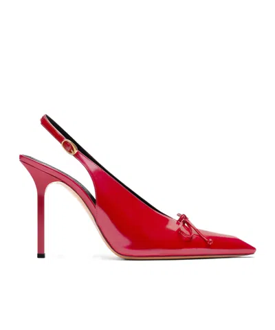 Jacquemus Les Slingbacks Cubisto Leather Slingback Pumps In Red