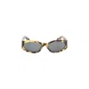 Jacquemus Eyewear T Shell Matt Brown Acetate Ovalo Sunglasses In Black