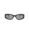Jacquemus Les Lunettes Ovalo Black Acetate Sunglasses In Black